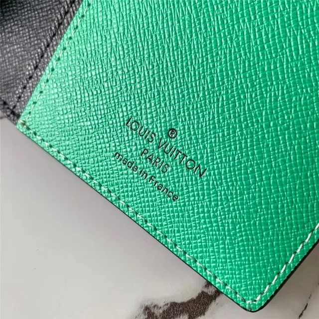 Louis Vuitton Brown Green Monogram Canvas Textured Leather Long Wallet 4