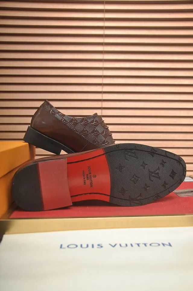 Louis Vuitton Chaussures Oxford Marron Patent et Monogramme 3