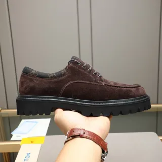 Louis Vuitton भूरा सूड लेस-अप चंकी लग सोल कैजुअल जूता
