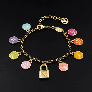 Louis Vuitton Pulsera Charm Oro Multicolor Cadena Charms Esmaltados
