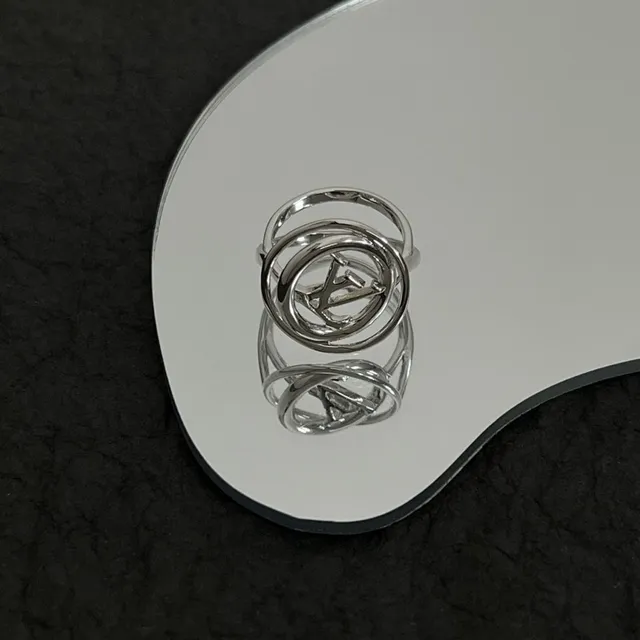 Louis Vuitton Circle LV Monogram Double-Band Ring 4