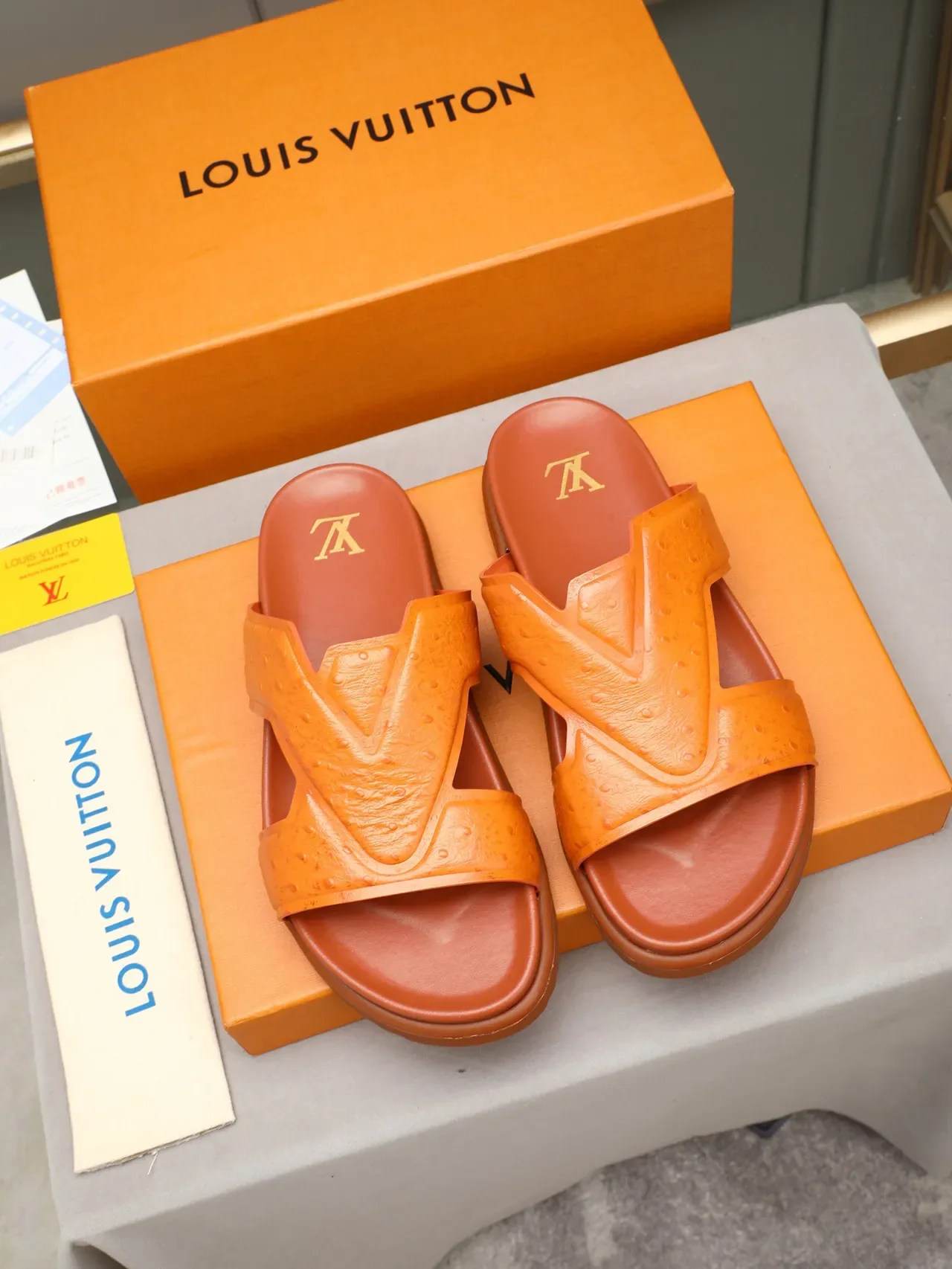 Louis Vuitton Crossed-Strap Monogram Slide Slippers 5