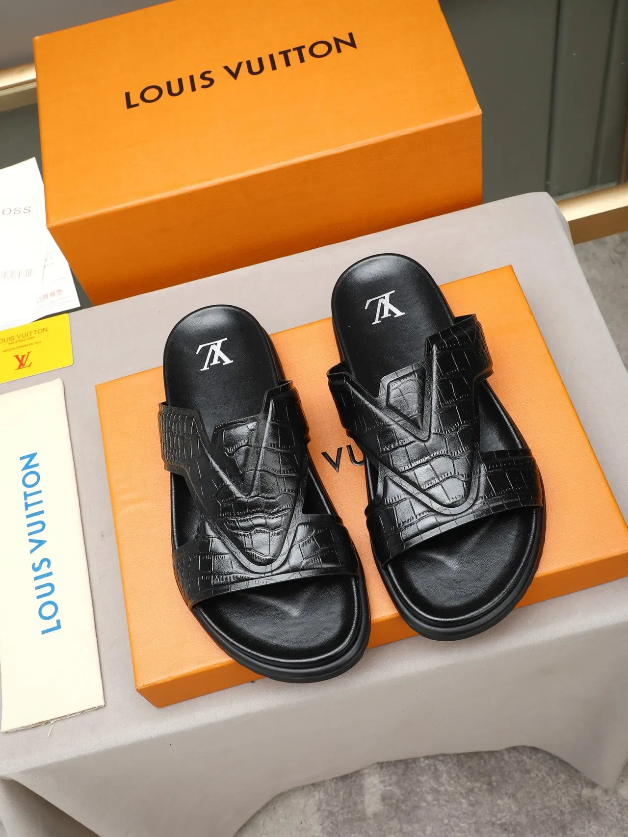 Louis Vuitton Crossed-Strap Monogram Slide Slippers 10