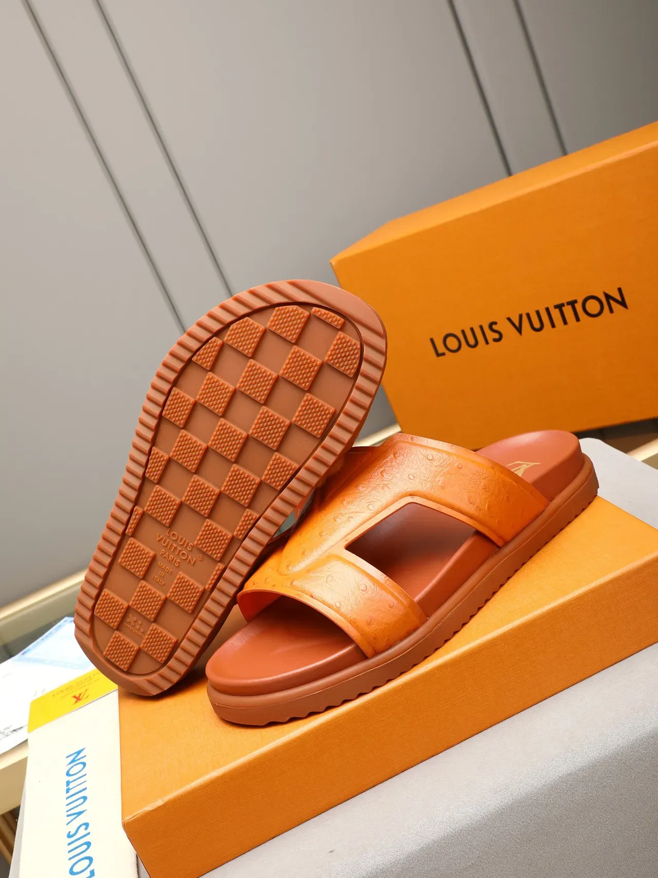 Louis Vuitton Crossed-Strap Monogram Slide Slippers 14