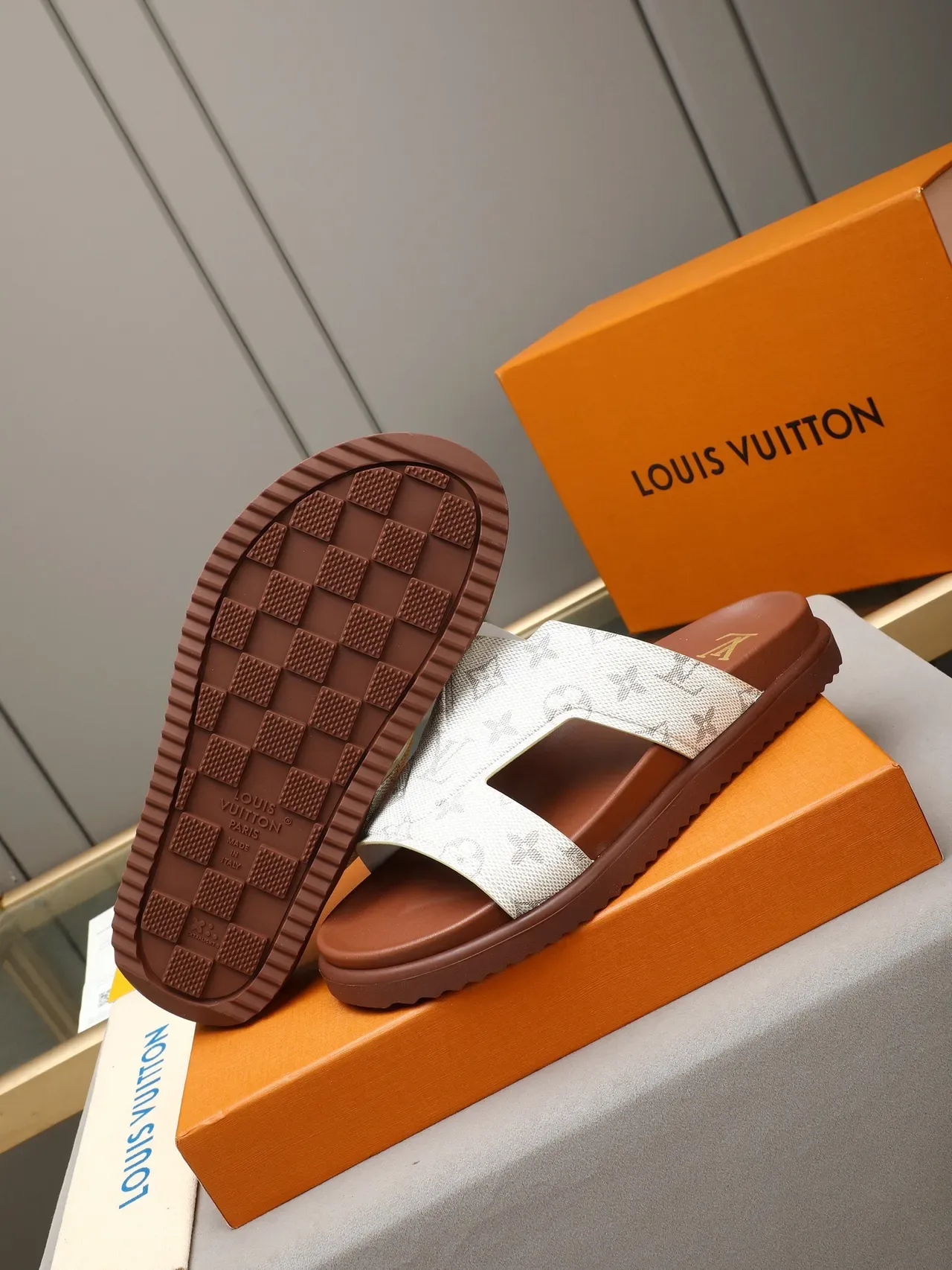 Louis Vuitton Crossed-Strap Monogram Slide Slippers 17