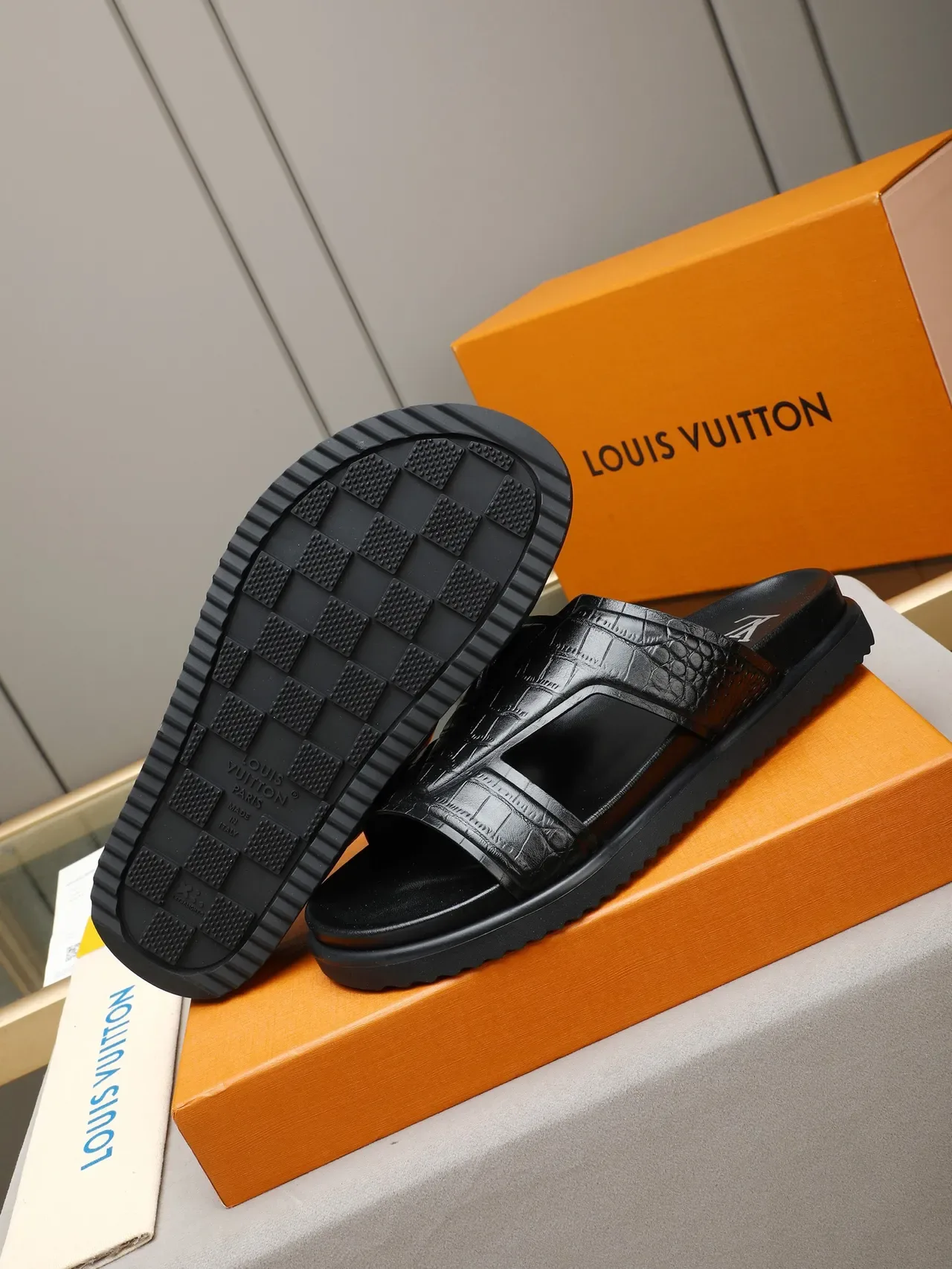 Louis Vuitton Crossed-Strap Monogram Slide Slippers 19