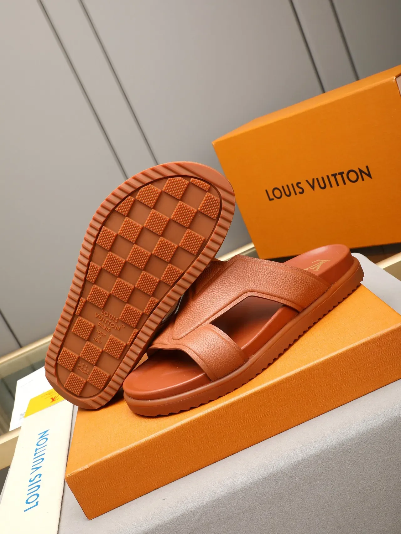 Louis Vuitton Crossed-Strap Monogram Slide Slippers 20