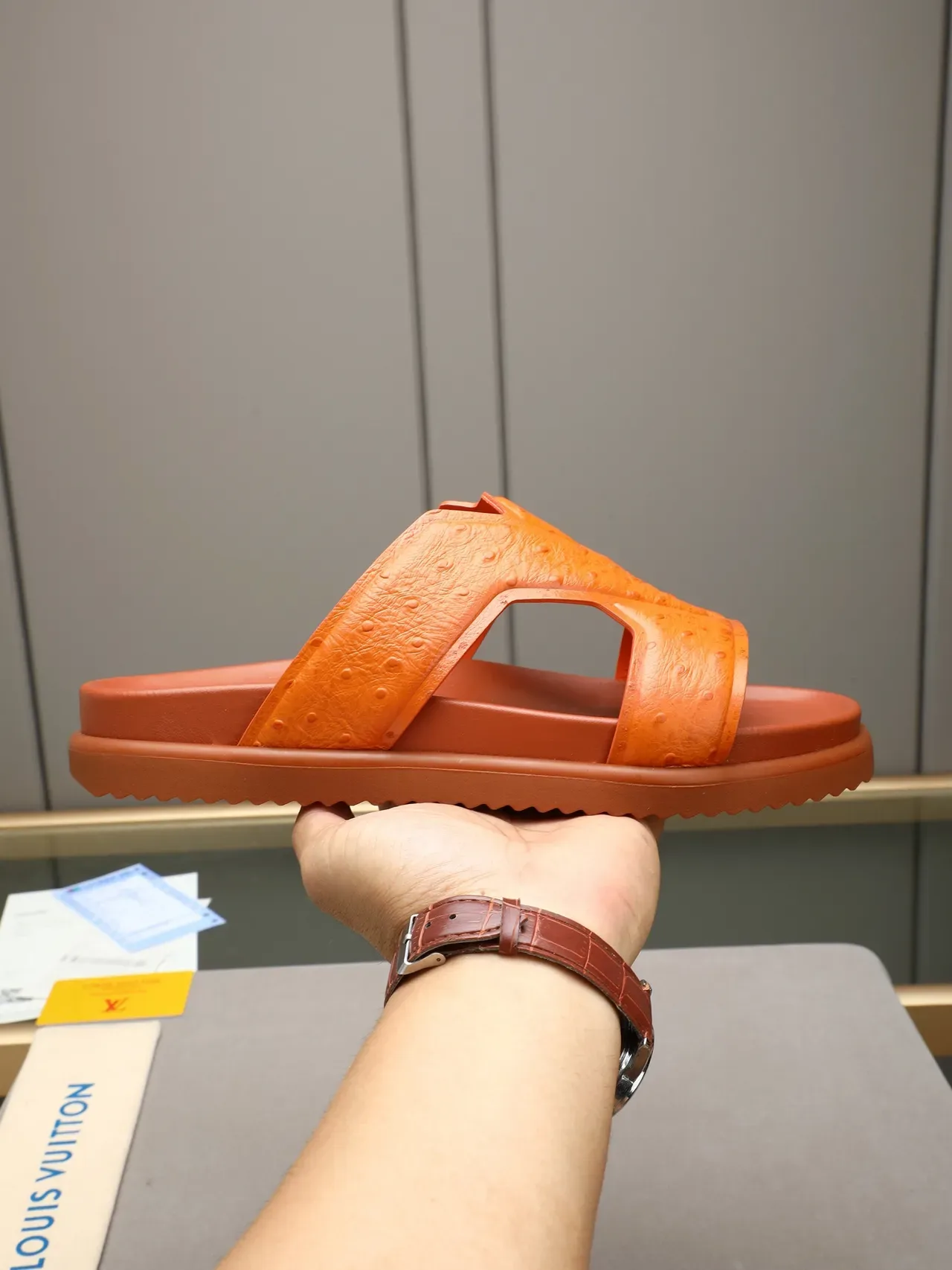 Louis Vuitton Crossed-Strap Monogram Slide Slippers 23