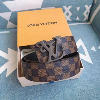 Louis Vuitton Damier Ebène LV² Buckle Leather Belt