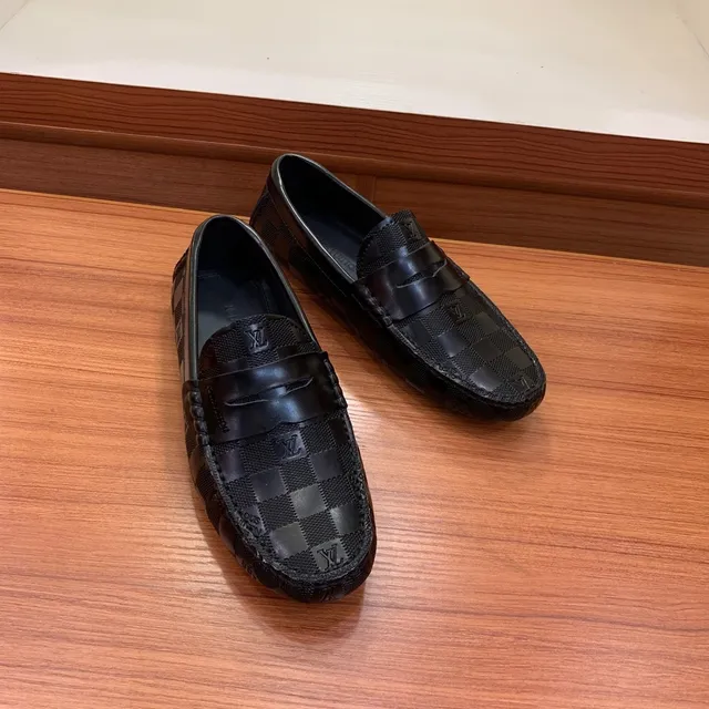 Louis Vuitton Damier Graphite Black Checkered Pattern Embossed LV Monogram Loafer 2