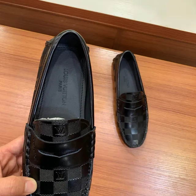 Louis Vuitton Damier Graphite Black Checkered Pattern Embossed LV Monogram Loafer 4