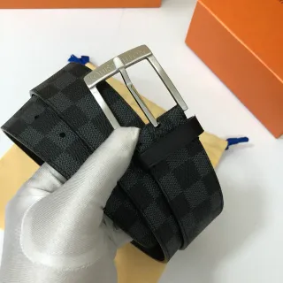 Louis Vuitton Damier Graphite Check Leather Belt