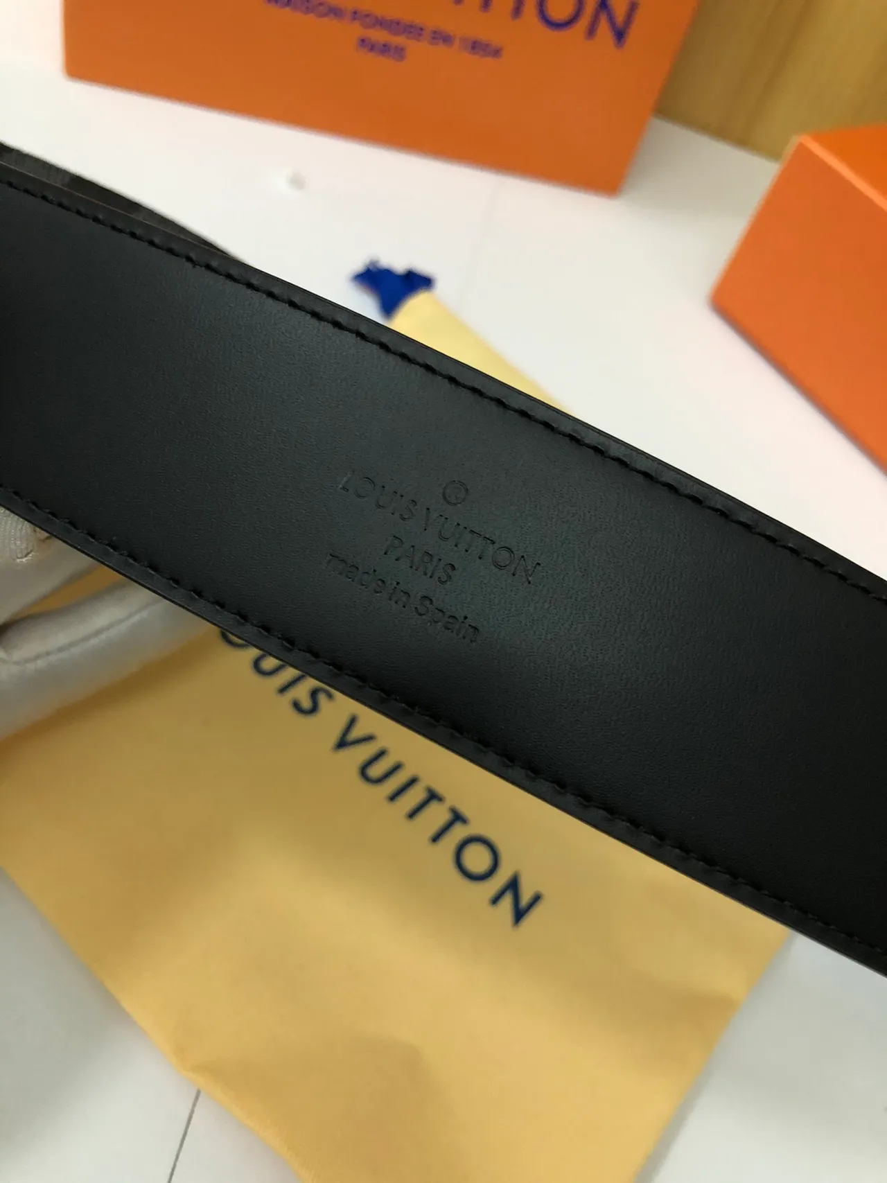 Louis Vuitton Damier Graphite Check Leather Belt 2