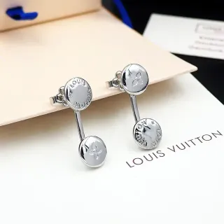 Louis Vuitton Double Disc Engraved Monogram Earrings