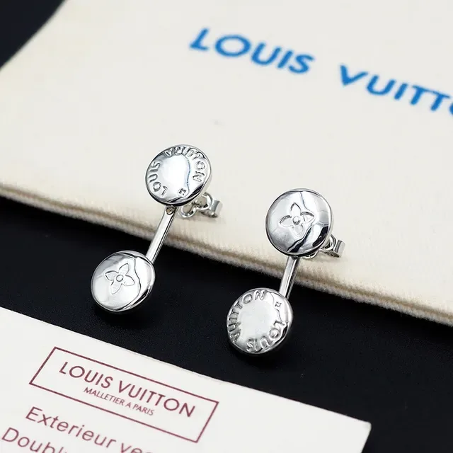 Louis Vuitton Double Disc Engraved Monogram Earrings 2