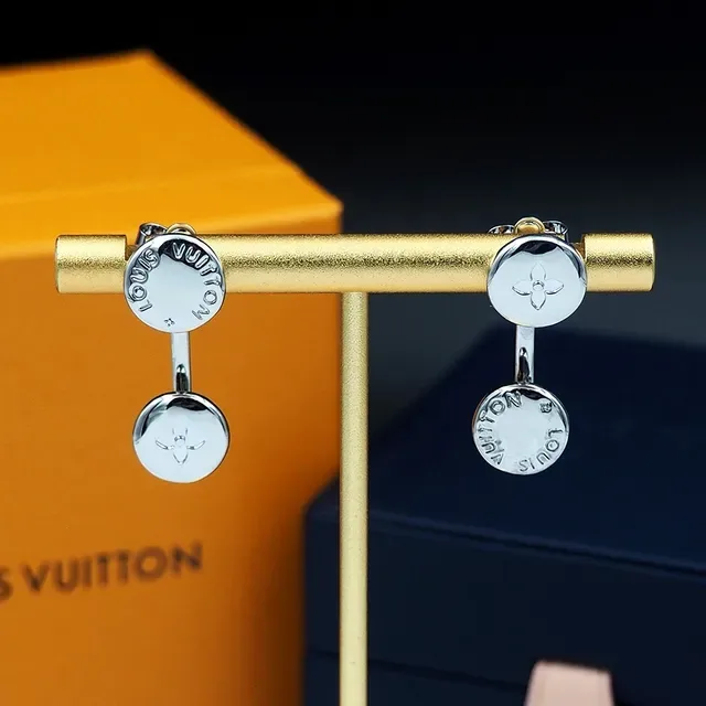 Louis Vuitton Double Disc Engraved Monogram Earrings 4