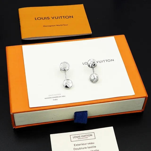 Louis Vuitton Double Disc Engraved Monogram Earrings 5