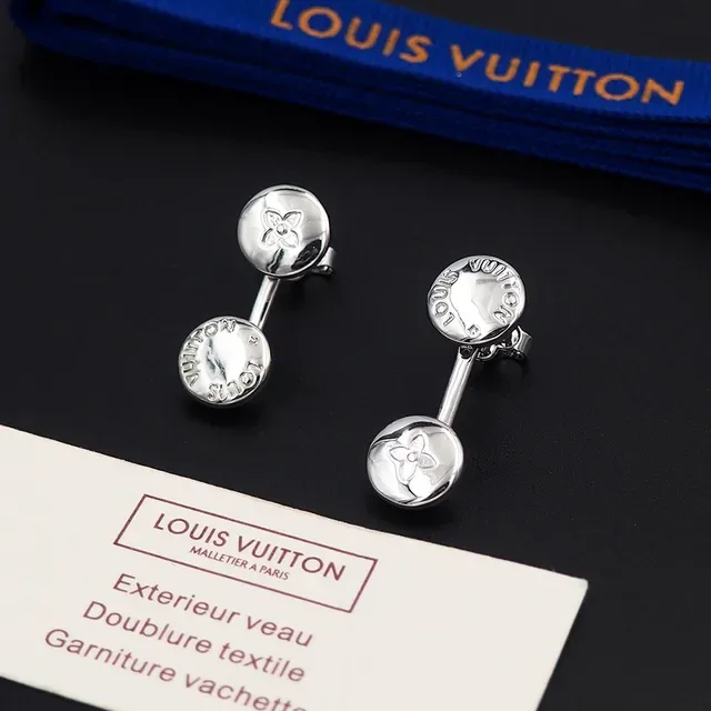 Louis Vuitton Double Disc Engraved Monogram Earrings 7