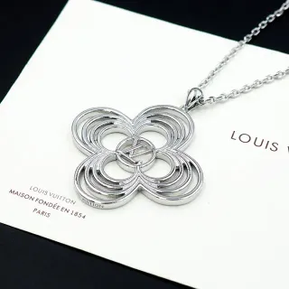 Louis Vuitton Floral Openwork Silver Necklace