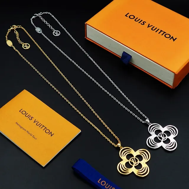 Louis Vuitton Floral Openwork Silver Necklace 5