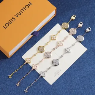 Louis Vuitton سوار زهور ذهب روز جولد سلسلة فضة نمط زهور