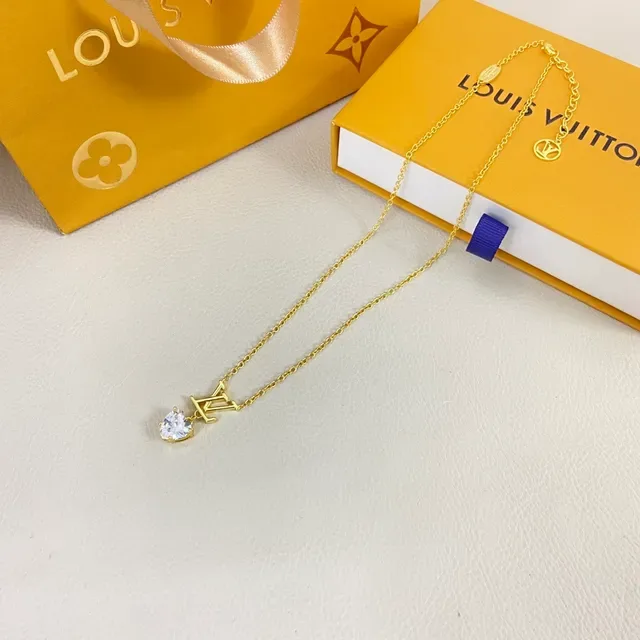 Louis Vuitton Flower Monogram Gold-Tone Crystal Necklace 6