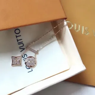 Louis Vuitton Flower & Quatrefoil Pavé Crystal Necklace