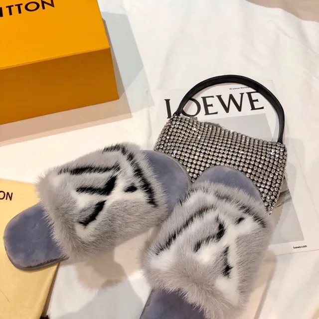 Louis Vuitton Fur Monogram Slide Slippers 2