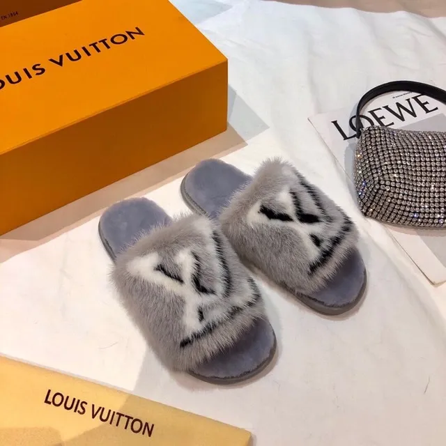 Louis Vuitton Fur Monogram Slide Slippers 3