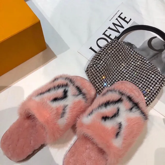 Louis Vuitton Furry Monogram Pink Slippers 7