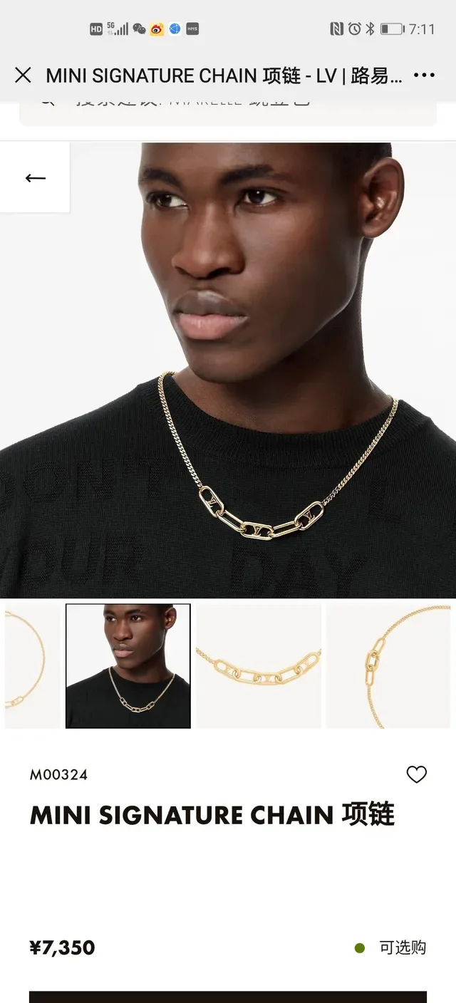 Louis Vuitton Gold Curb Chain Monogram-Engraved Oval Links Necklace 8