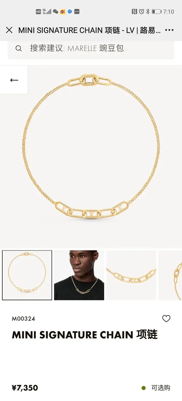 Louis Vuitton Gold Curb Chain Monogram-Engraved Oval Links Necklace 9