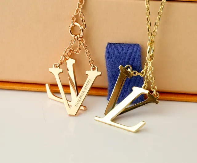Louis Vuitton Gold Silver Monogram Pendant Chain-Link Suspension Necklace 4