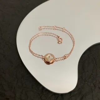 Louis Vuitton Corrente Dourada Rosa Branca Pérola Mãe Trevo Pingente Bracelete