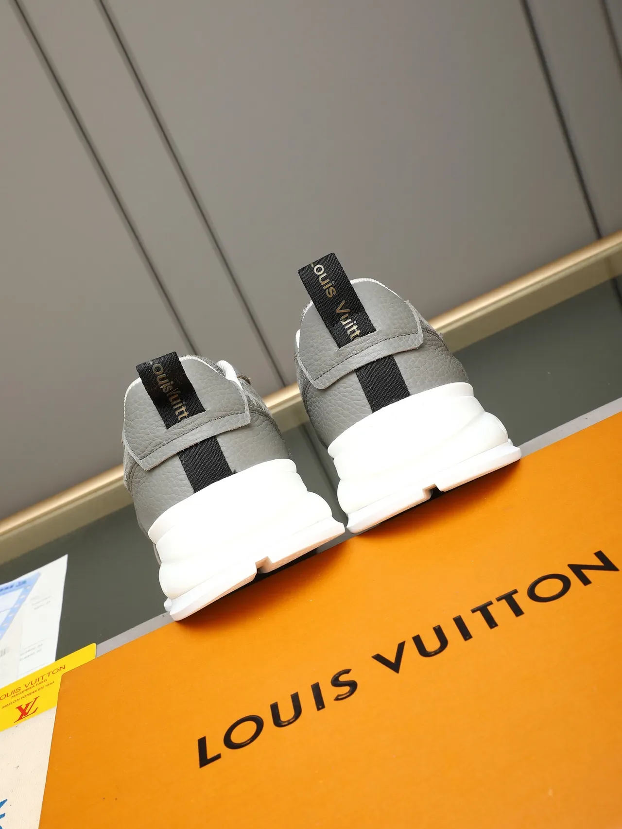 Louis Vuitton Gray White Monogram Jacquard Upper Textured Leather Overlays Lifestyle Sneakers 3