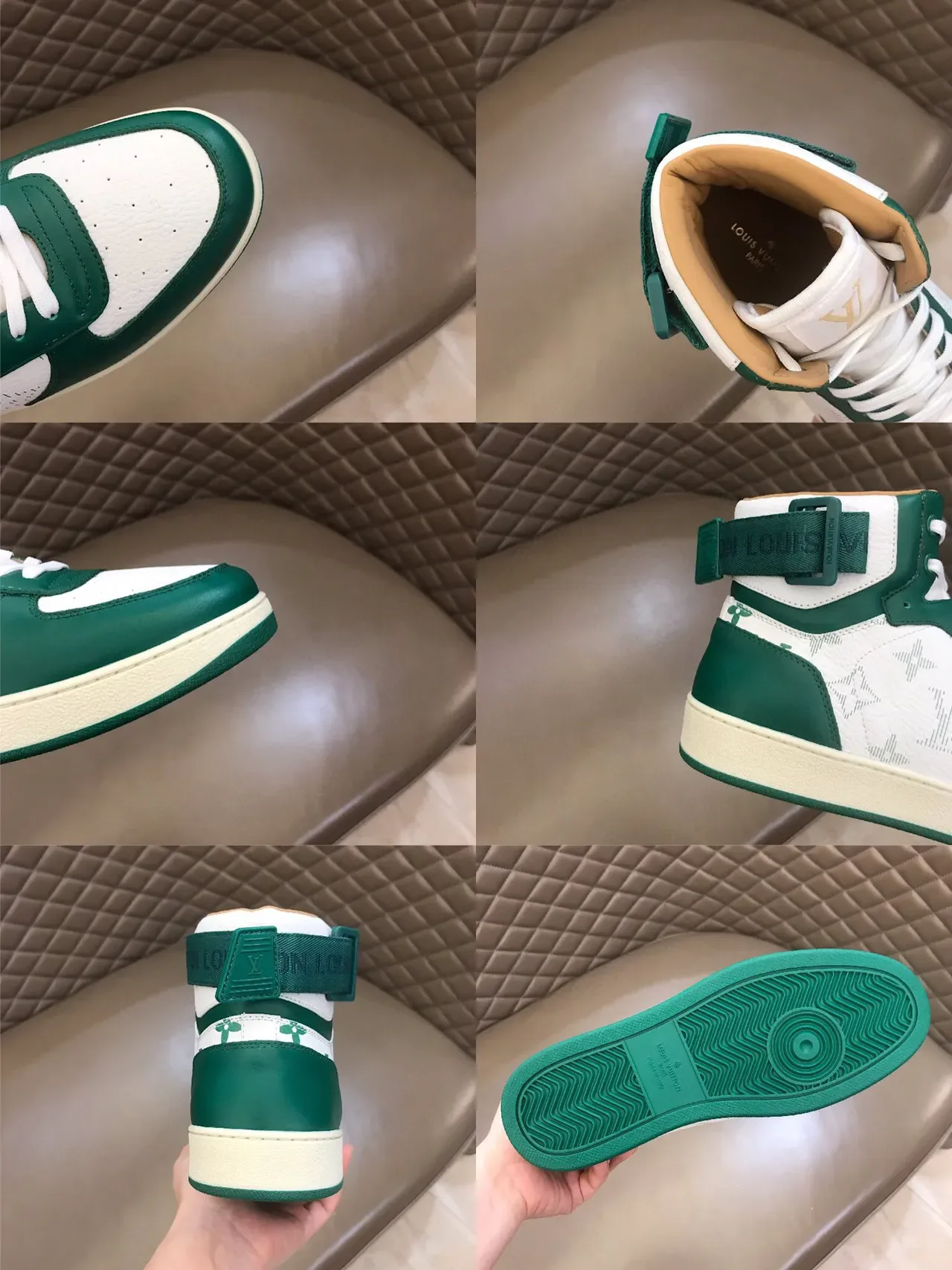 Louis Vuitton সবুজ সাদা হাই টপ মোনোগ্রামড ক্যানভাস লাইফস্টাইল স্নিকার 2