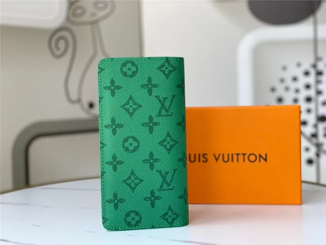 Louis Vuitton Green White Monogram Leather Bold Logotype Long Wallet 18