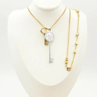 Louis Vuitton Key Collection Gold and Silver-Tone Key Pendant Necklaces