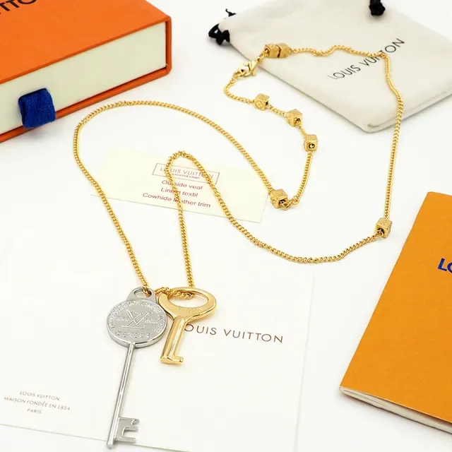 Louis Vuitton Key Collection Gold and Silver-Tone Key Pendant Necklaces 4