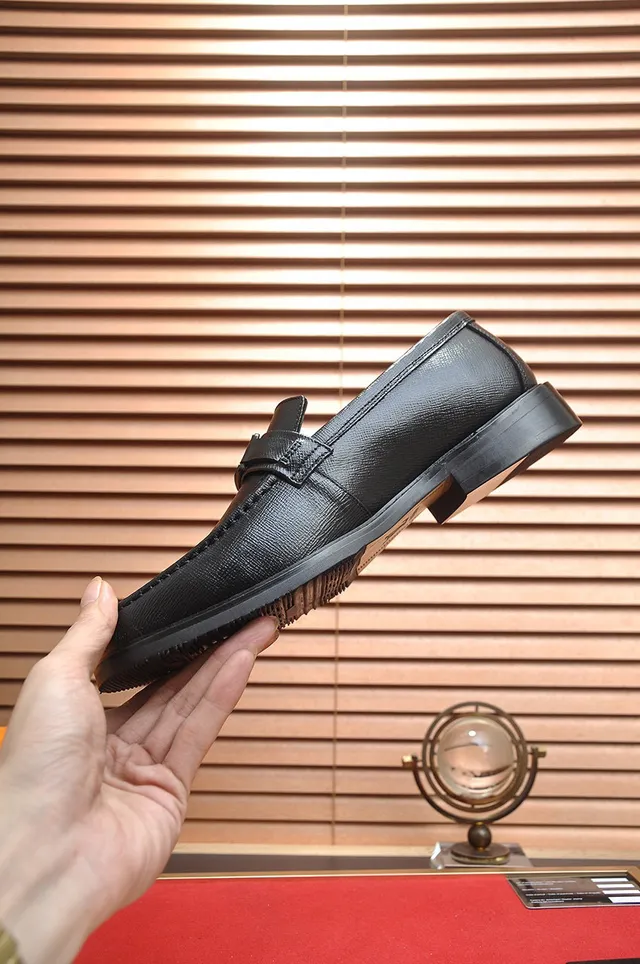 Louis Vuitton Loafer Black Leather Monogram Buckle Loafers 6