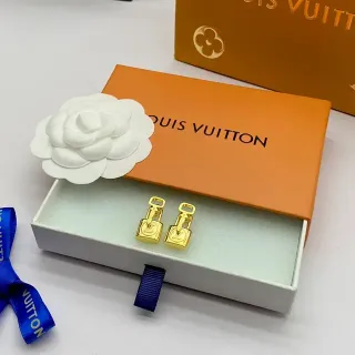 Louis Vuitton Lock It Gold-Tone Padlock Earrings