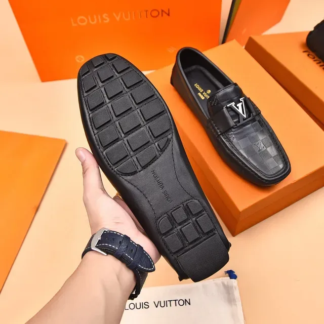 Louis Vuitton LV Buckle Loafer Black Monogram Canvas Leather Loafers 7