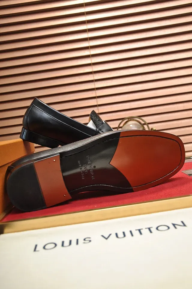 Louis Vuitton LV Buckle Loafer Black Monogram Leather Loafers 5