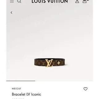 لويس فيتون LV مونوغرام أيقوني كانفاس سوار ذهبي