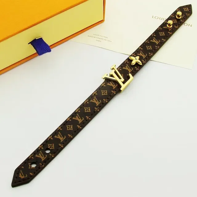 Louis Vuitton LV Iconic Monogram Canvas Gold-Tone Bracelet 3