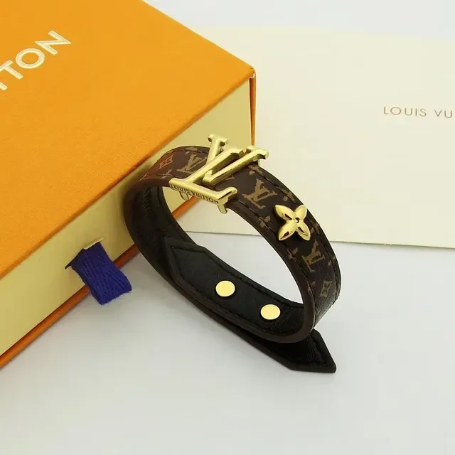 Louis Vuitton LV Iconic Monogram Canvas Gold-Tone Bracelet 4