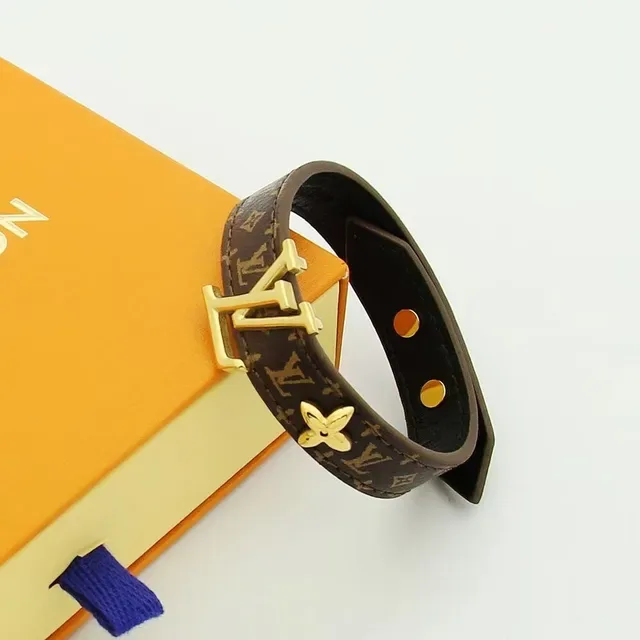 Louis Vuitton LV Iconic Monogram Canvas Gold-Tone Bracelet 5