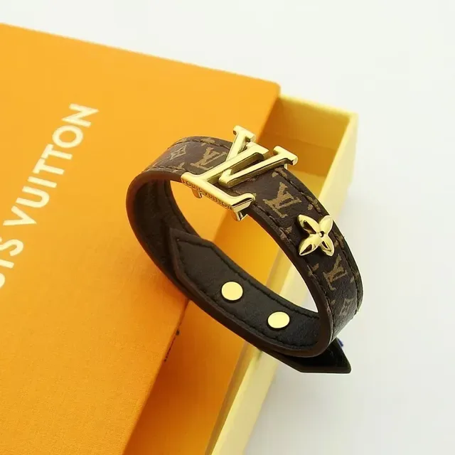 Louis Vuitton LV Iconic Monogram Canvas Gold-Tone Bracelet 6