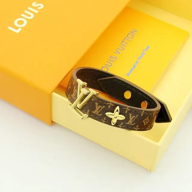 Louis Vuitton LV Iconic Monogram Canvas Gold-Tone Bracelet 7