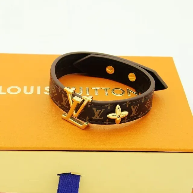 Louis Vuitton LV Iconic Monogram Canvas Gold-Tone Bracelet 8